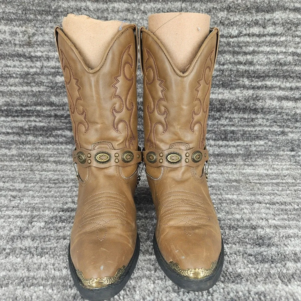 Vintage Laredo Faux Leather Youth Cowboy Boots with Boot Straps‎ size Size 5.5D